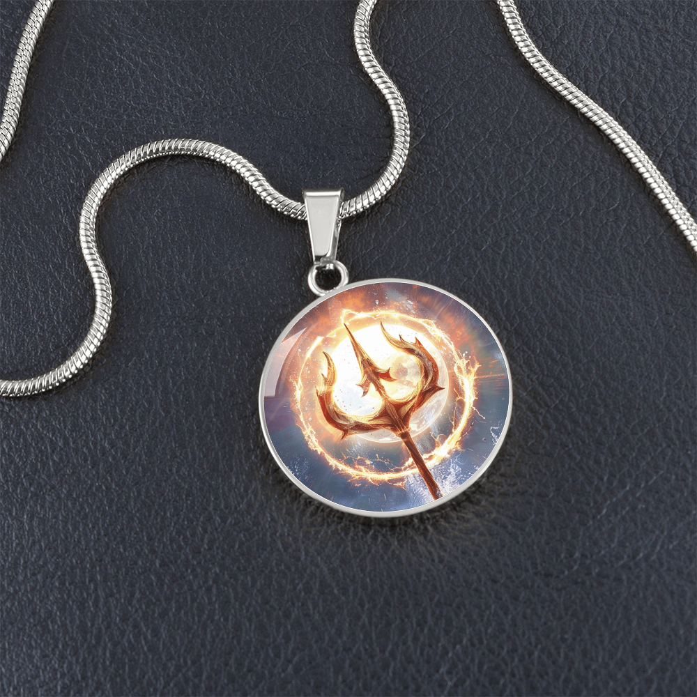 Poseidon Trident Pendant Necklace / Sea God Pendant