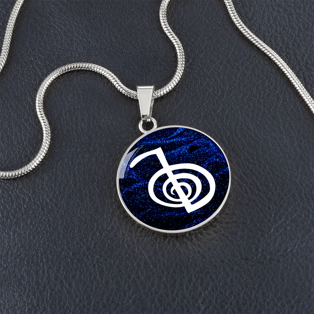 Reiki Symbol Pendant Blue / Reiki Cho Ku Rei Pendant