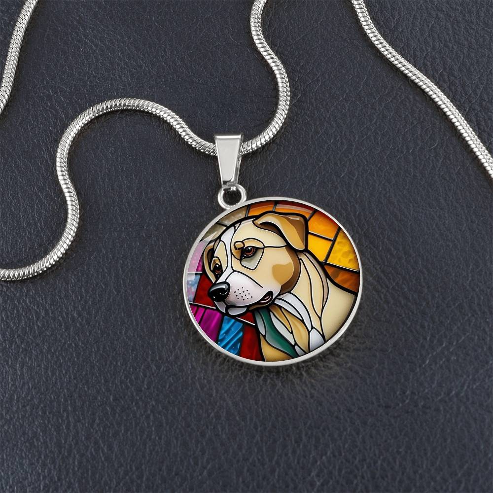 Stained Glass Personalized Pendant Necklace | Animal Lover Gift | Dog Mom Birthday Present | Jewelry For Pet Loss