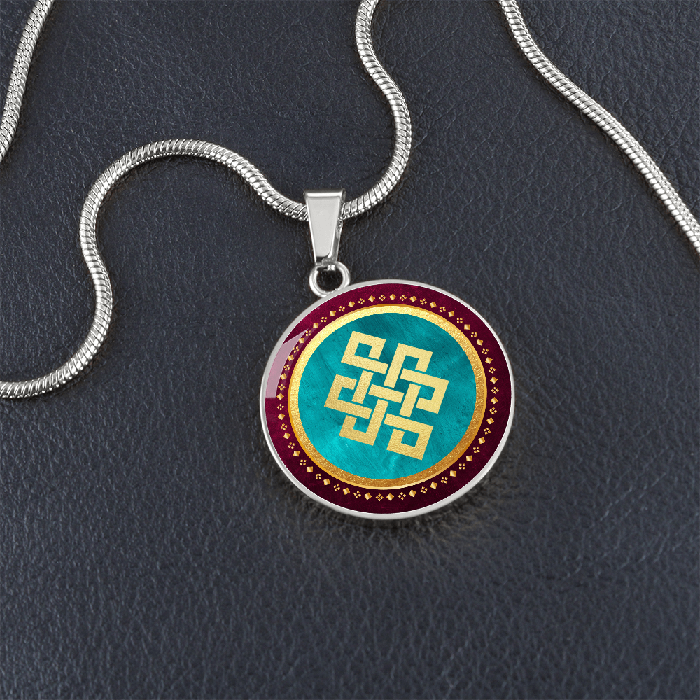 Endless Knot Pendant Necklace Red