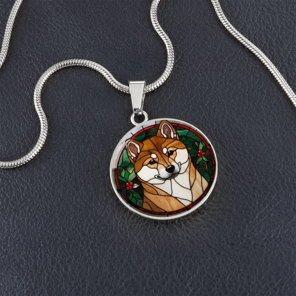 Stained Glass Shibu Inu Pendant | Animal Lover Gift | Shibu Inu Mom | Jewelry For Pet Loss