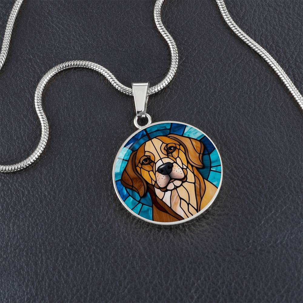 Stained Glass Personalized Pendant Necklace | Animal Lover Gift | Dog Mom Birthday Present | Jewelry For Pet Loss