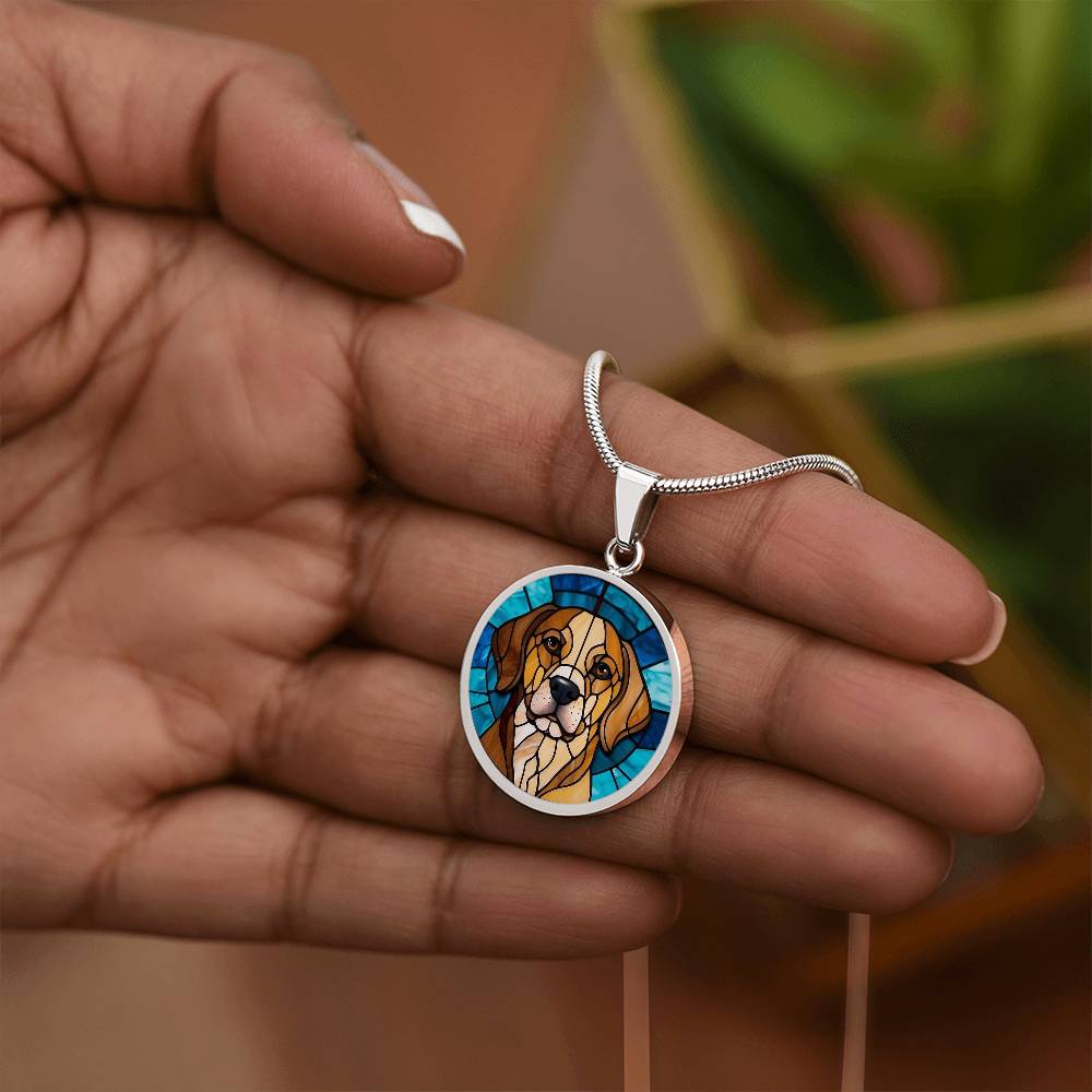 Stained Glass Personalized Pendant Necklace | Animal Lover Gift | Dog Mom Birthday Present | Jewelry For Pet Loss