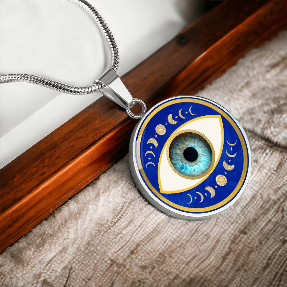 Evil Eye & Triple Moon Pendant