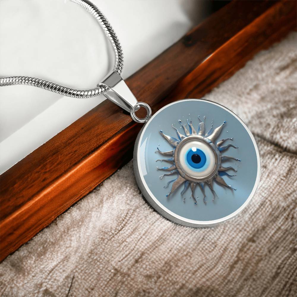 Turkish Evil Eye Charm Pendant | Protection Jewelry | Good Luck Charm Eye Necklace | Evil Eye Pendant Chain |
