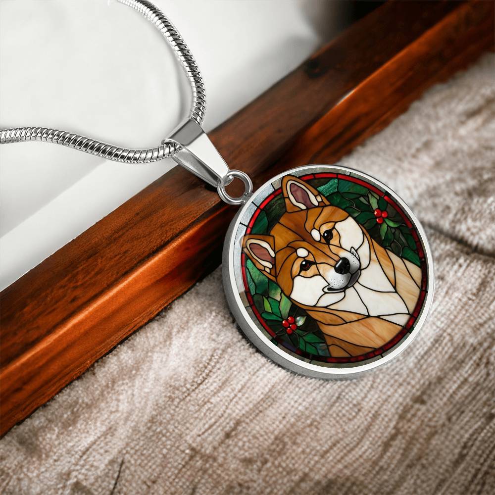 Stained Glass Shibu Inu Pendant | Animal Lover Gift | Shibu Inu Mom | Jewelry For Pet Loss
