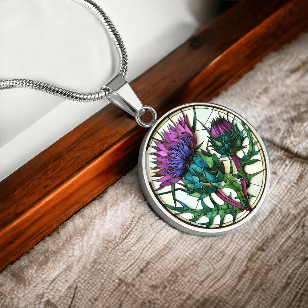 Scottish Thistle Pendant | Faux Paper Scottish Thistle Art