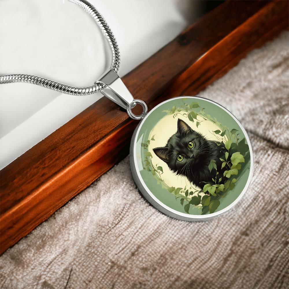 Vintage Cute Black Kitten pendant, cute kitten gift, cat lover pendant or keychain