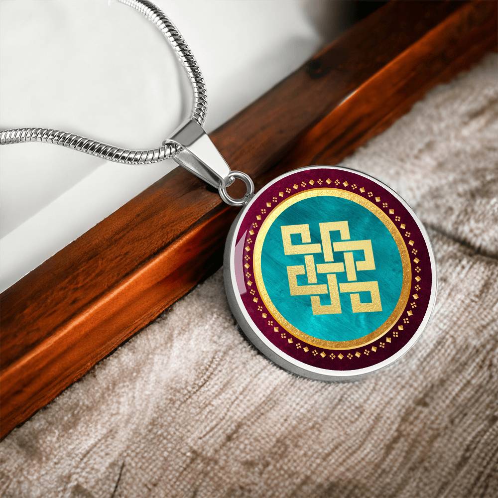 Endless Knot Pendant Necklace Red