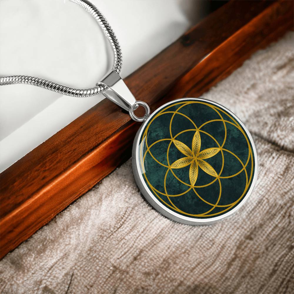 Seed of Life Sacred Geometry Necklace | Circle of Life Charm | Spiritual Yoga Jewelry