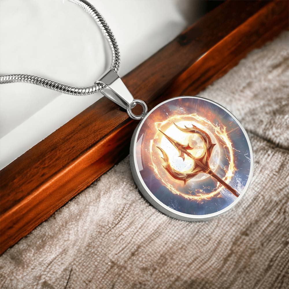 Poseidon Trident Pendant Necklace / Sea God Pendant