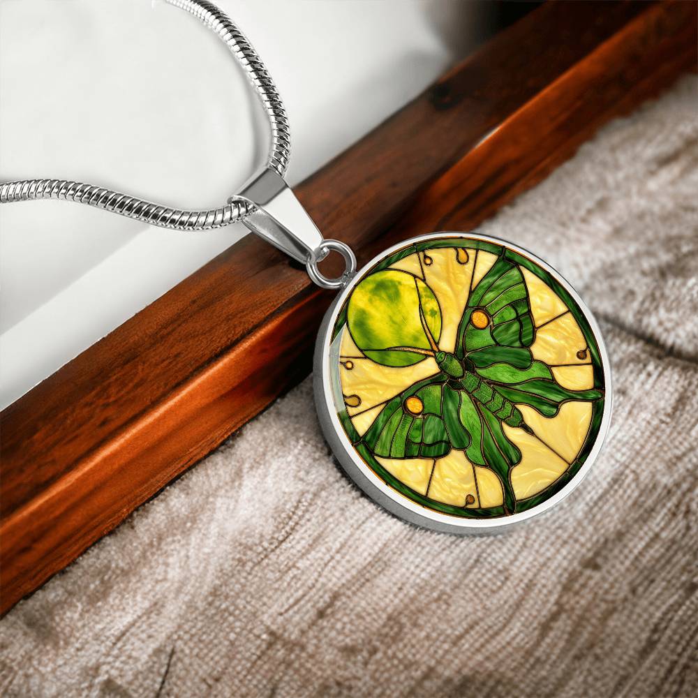Luna Moth Vintage Necklace | Intuition Jewelry | Whimsical Goth Jewelry  | Bug Jewelry