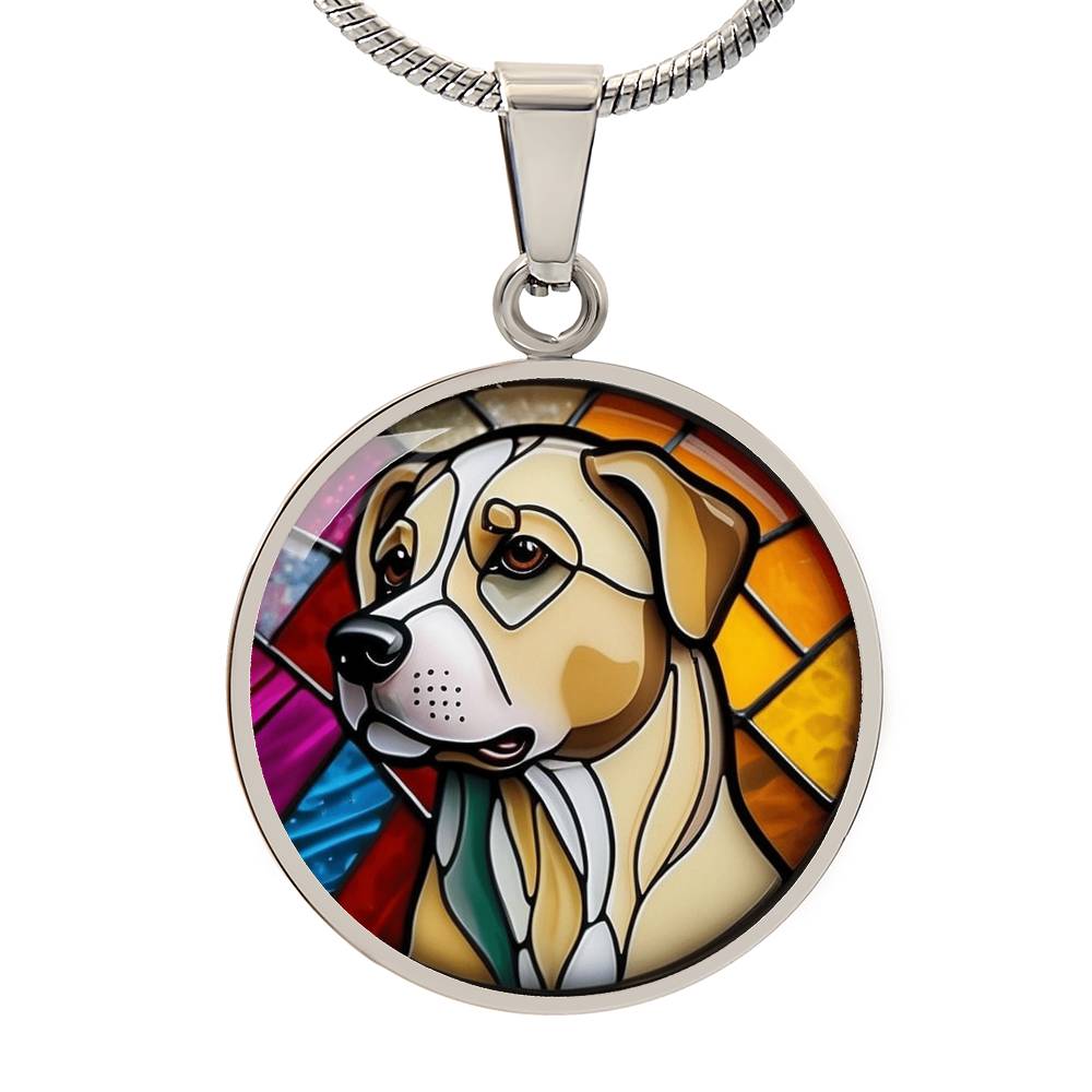 Stained Glass Personalized Pendant Necklace | Animal Lover Gift | Dog Mom Birthday Present | Jewelry For Pet Loss
