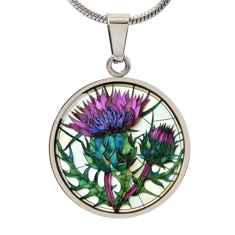 Scottish Thistle Pendant | Faux Paper Scottish Thistle Art