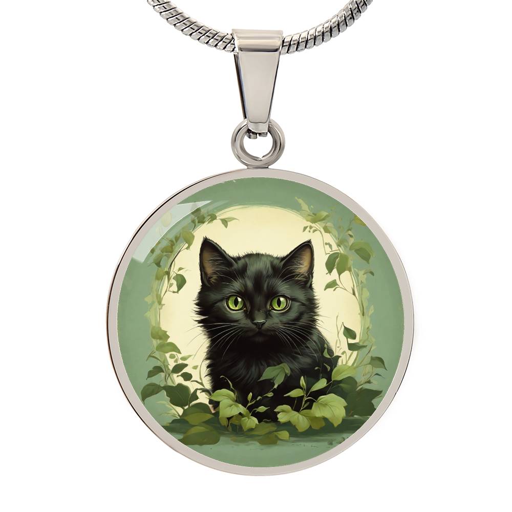 Vintage Cute Black Kitten pendant, cute kitten gift, cat lover pendant or keychain