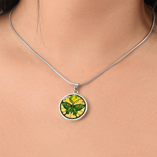 Luna Moth Vintage Necklace | Intuition Jewelry | Whimsical Goth Jewelry  | Bug Jewelry