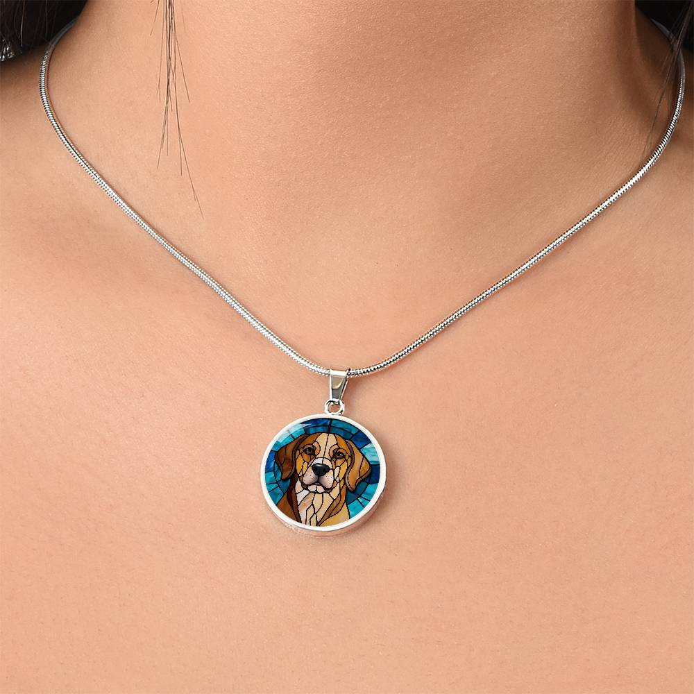 Stained Glass Personalized Pendant Necklace | Animal Lover Gift | Dog Mom Birthday Present | Jewelry For Pet Loss