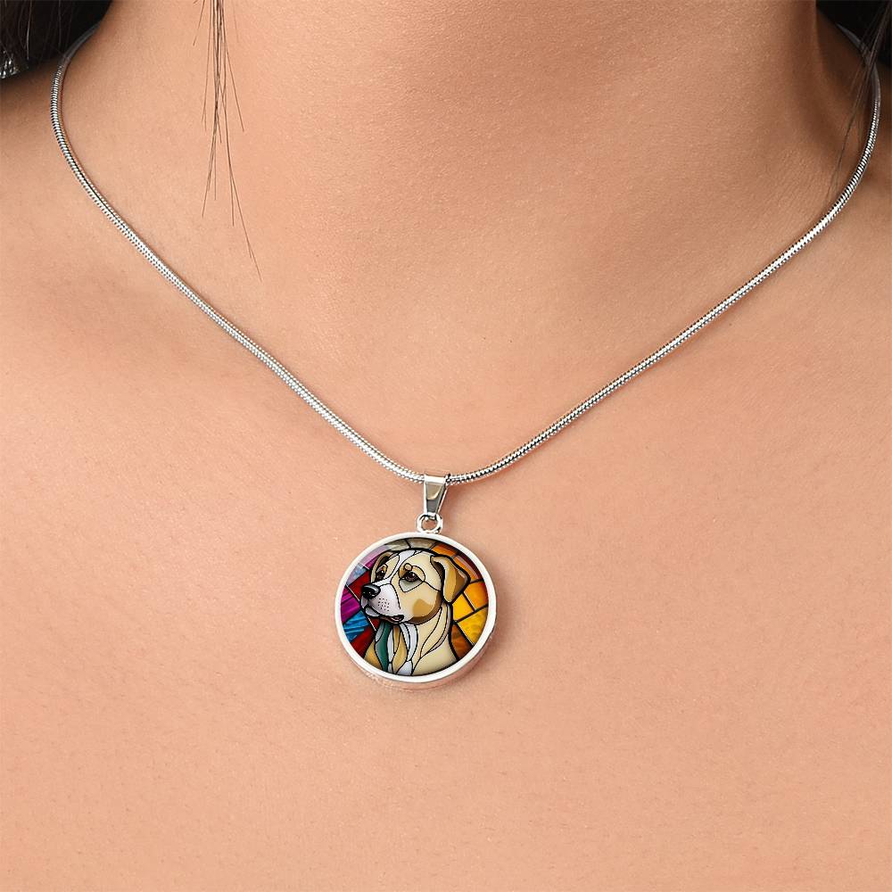 Stained Glass Personalized Pendant Necklace | Animal Lover Gift | Dog Mom Birthday Present | Jewelry For Pet Loss