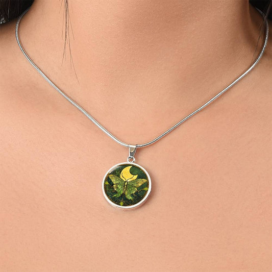 Luna Moth Vintage Necklace | Intuition Jewelry | Whimsical Goth Jewelry  | Bug Jewelry