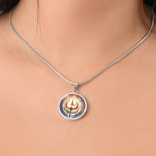 Poseidon Trident Pendant Necklace / Sea God Pendant