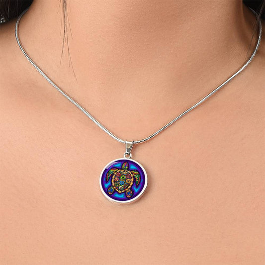 Turtle Lover Necklace | Tribal Art Turtle Pendant