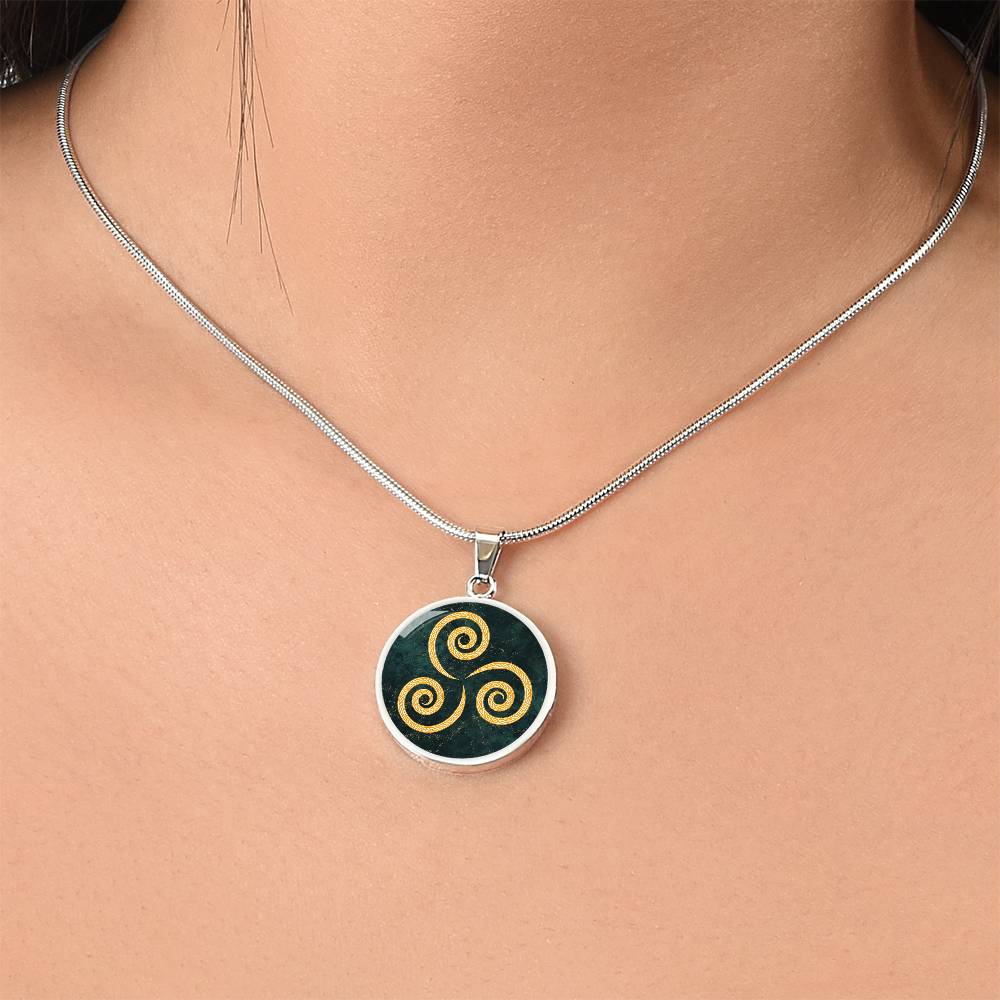 Triskelion Celtic Graphic Pendent / Celtic Mythology Pendant