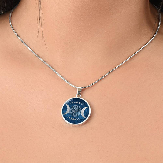 Hekates Magic Necklace, Hekate Pendant, Wheel of Hekate with Triple Moon