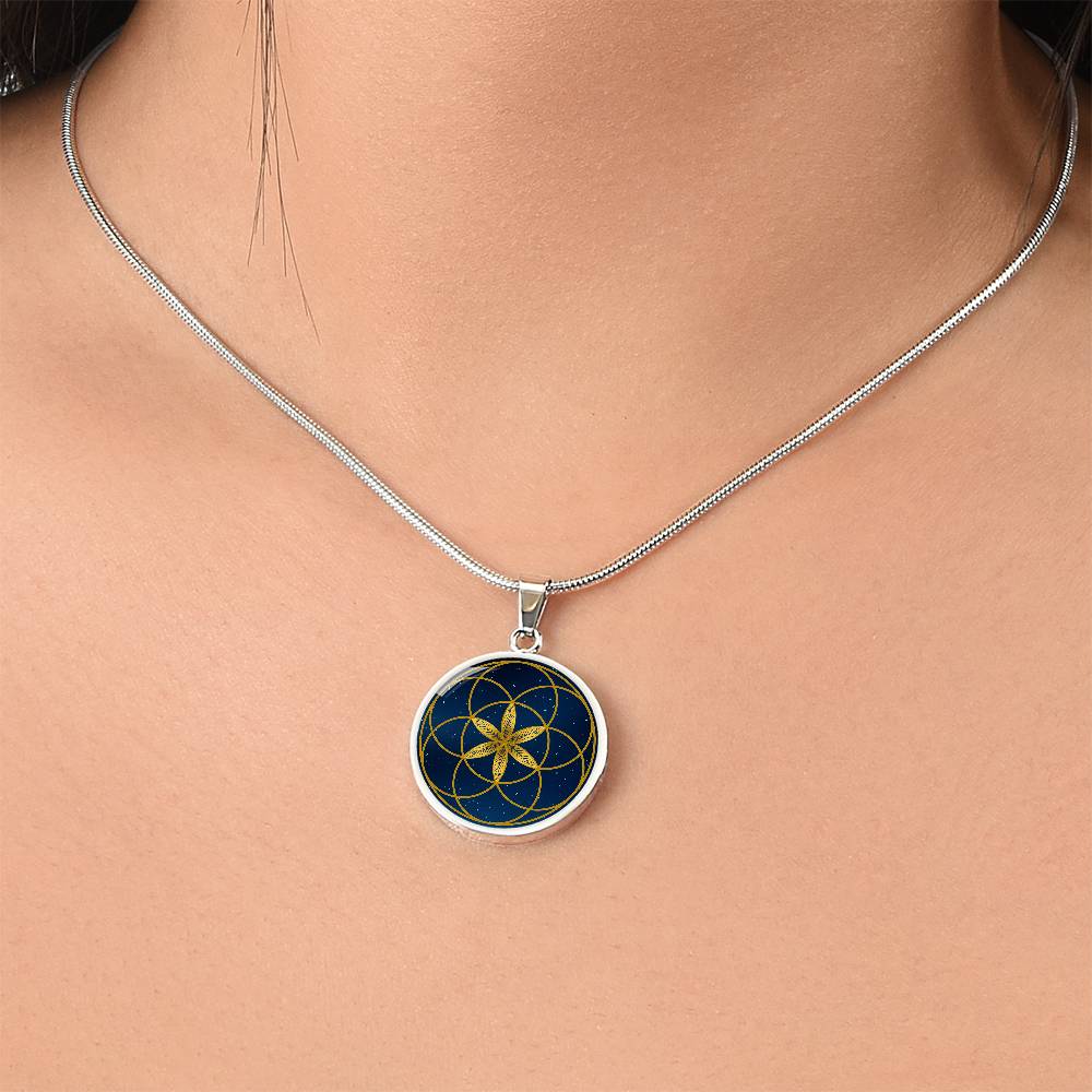 Seed of Life Sacred Geometry Necklace | Mandala Pendant | Spiritual Yoga Jewelry