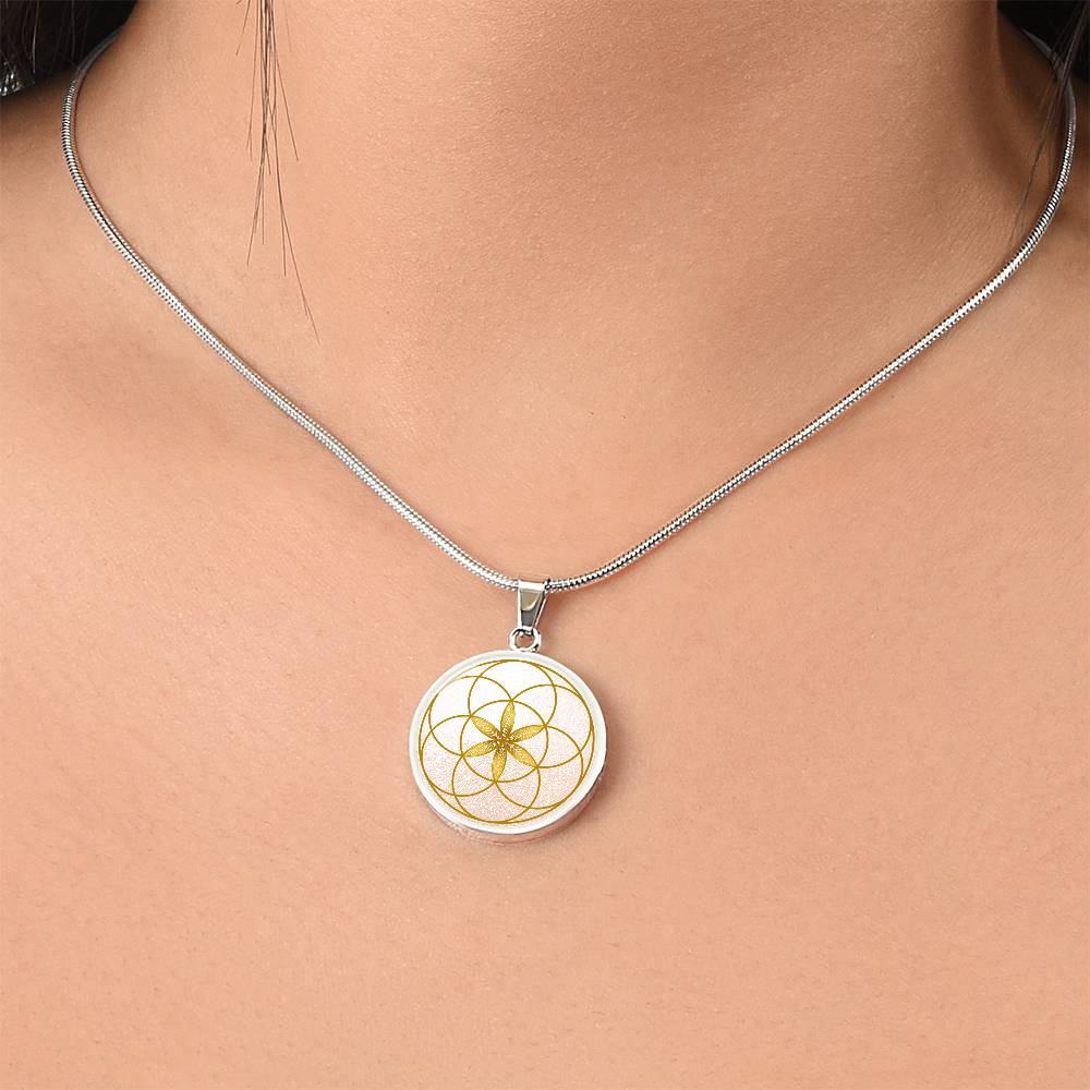 Seed of Life Sacred Geometry Necklace | Sacred Geometry Pendant | Circle of Life Charm | Spiritual Yoga Jewelry