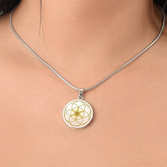 Seed of Life Sacred Geometry Necklace | Sacred Geometry Pendant | Circle of Life Charm | Spiritual Yoga Jewelry