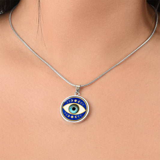 Evil Eye & Triple Moon Pendant