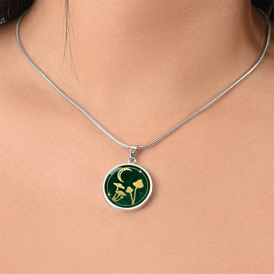 Mushrooms and Moon Pendant