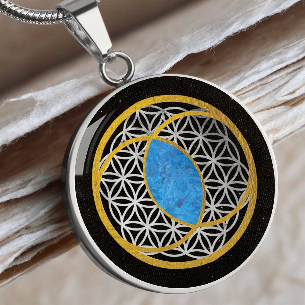 Vesica Piscis & Flower of Life Necklace | Sacred Geometry Necklace