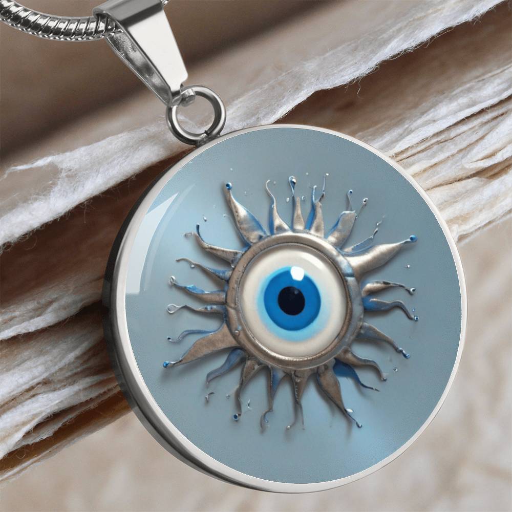 Turkish Evil Eye Charm Pendant | Protection Jewelry | Good Luck Charm Eye Necklace | Evil Eye Pendant Chain |