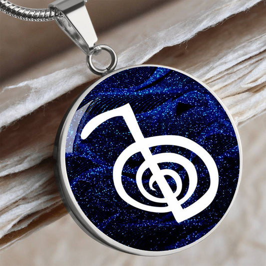 Reiki Symbol Pendant Blue / Reiki Cho Ku Rei Pendant