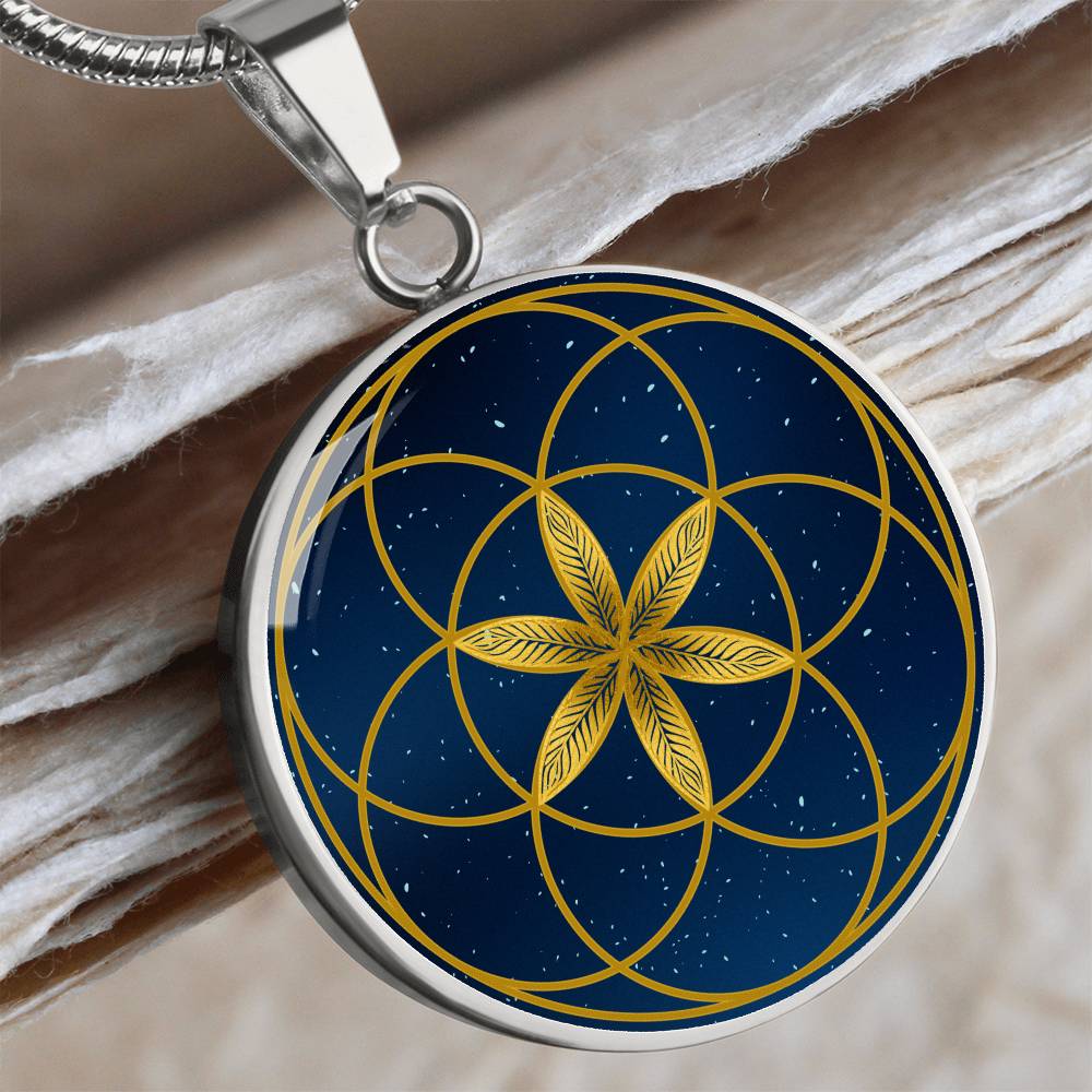Seed of Life Sacred Geometry Necklace | Mandala Pendant | Spiritual Yoga Jewelry