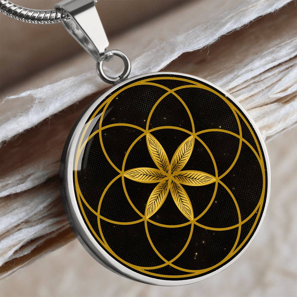 Seed of Life Sacred Geometry Necklace | Mandala Pendant | Seed of Life Charm | Spiritual Yoga Jewelry