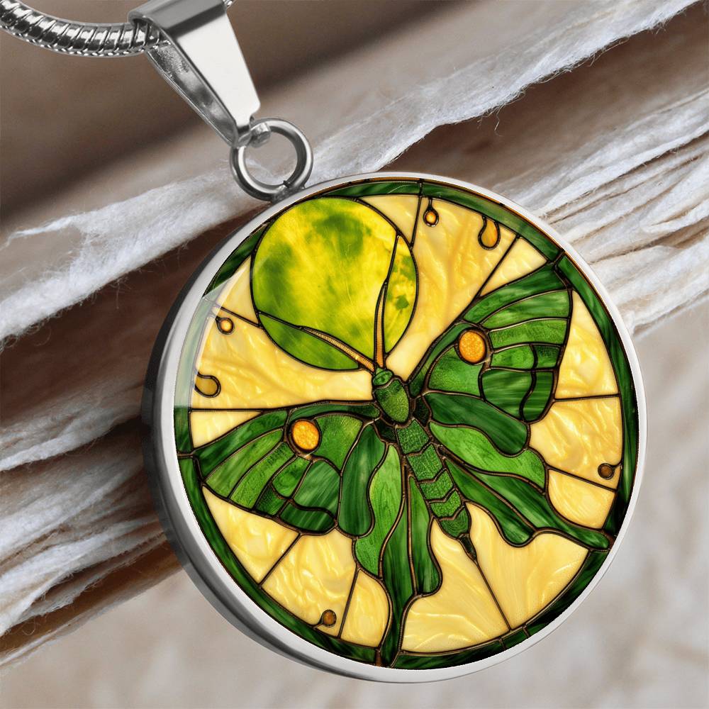 Luna Moth Vintage Necklace | Intuition Jewelry | Whimsical Goth Jewelry  | Bug Jewelry