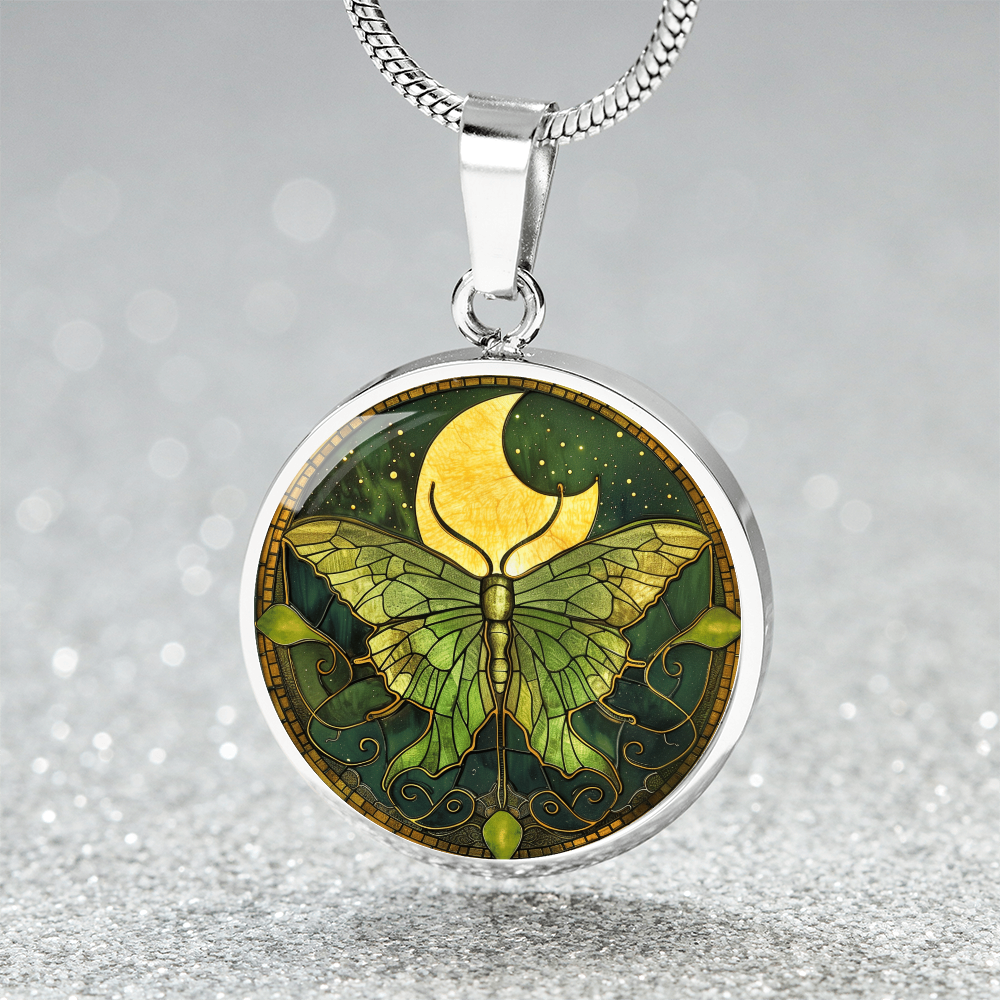 Luna Moth Vintage Necklace | Intuition Jewelry | Whimsical Goth Jewelry  | Bug Jewelry