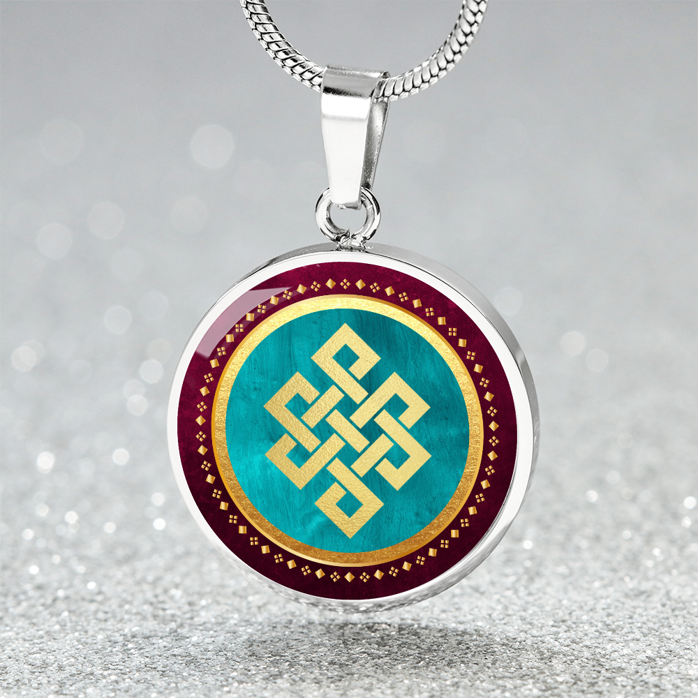Endless Knot Pendant Necklace Red