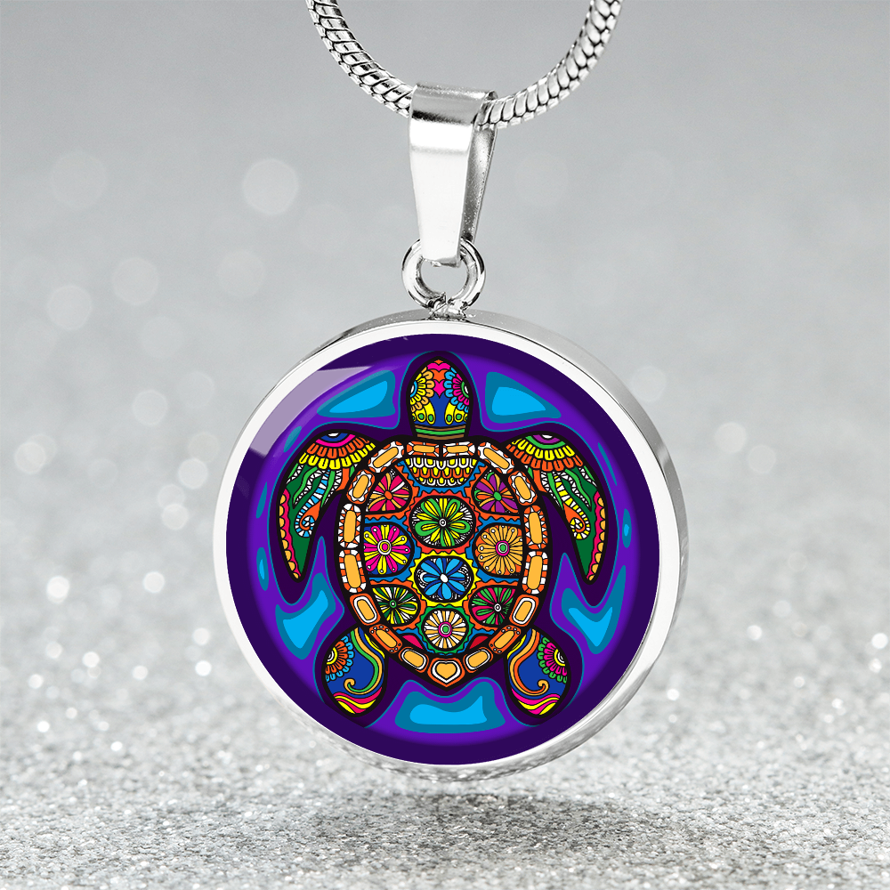 Turtle Lover Necklace | Tribal Art Turtle Pendant