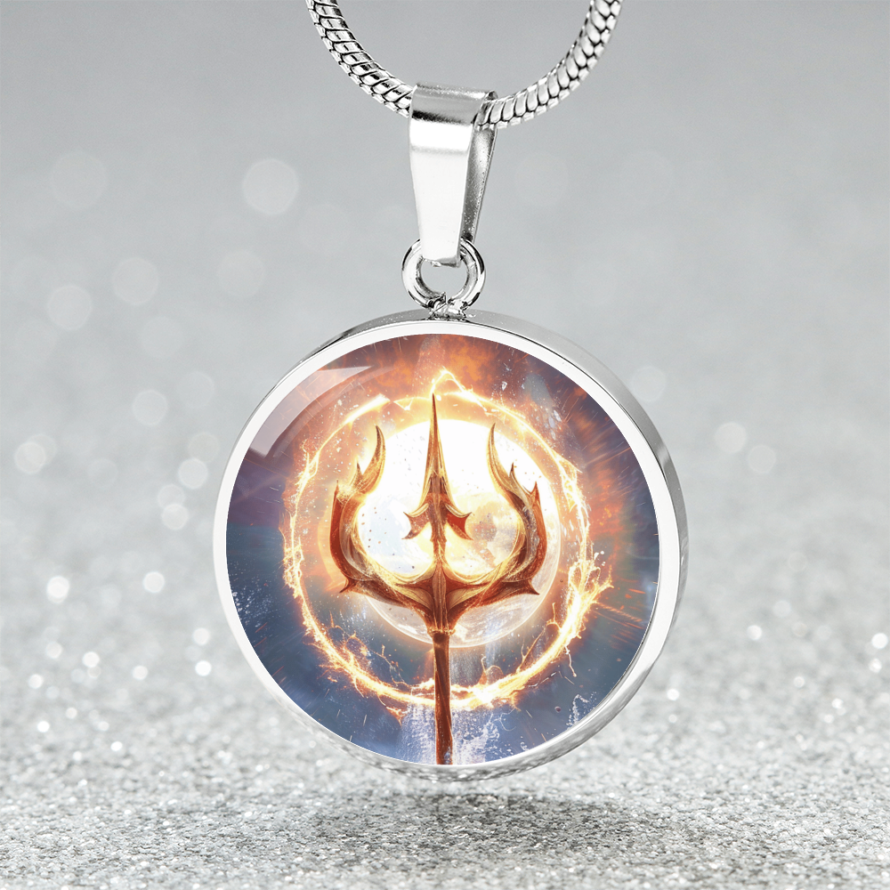 Poseidon Trident Pendant Necklace / Sea God Pendant