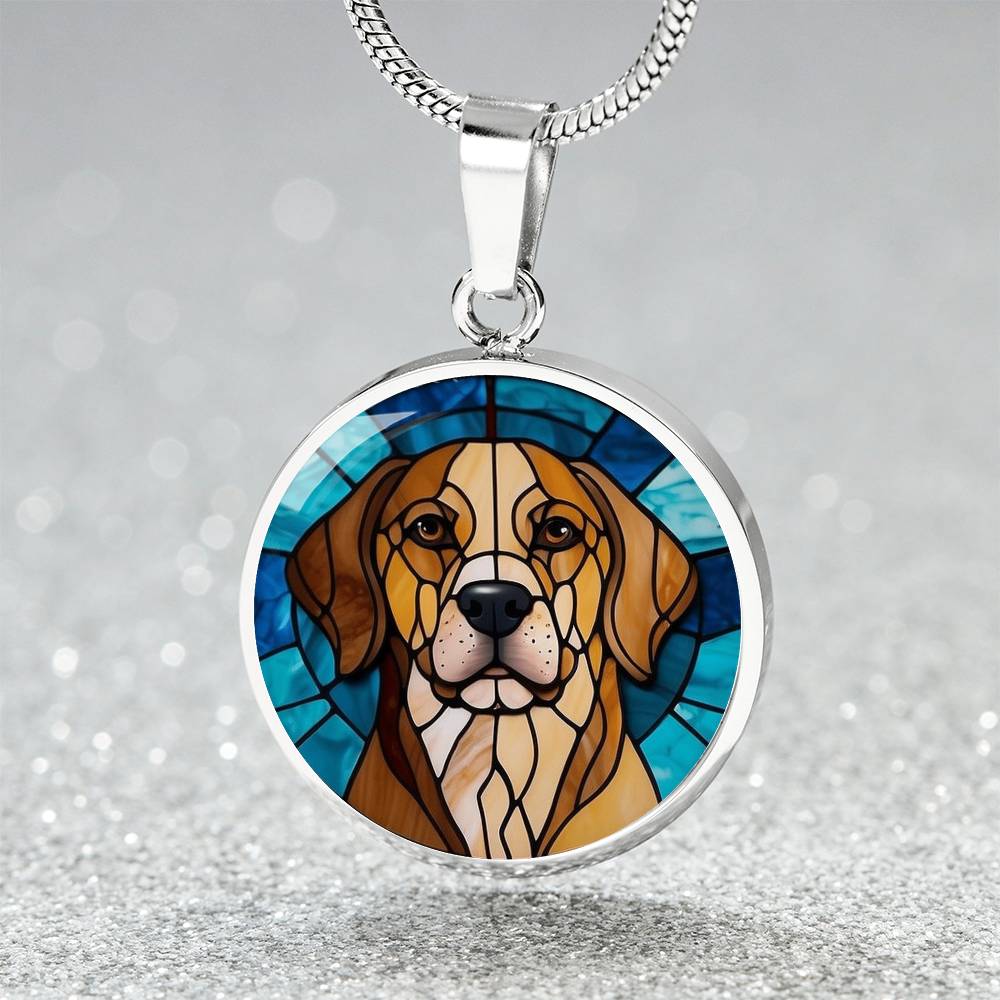 Stained Glass Personalized Pendant Necklace | Animal Lover Gift | Dog Mom Birthday Present | Jewelry For Pet Loss