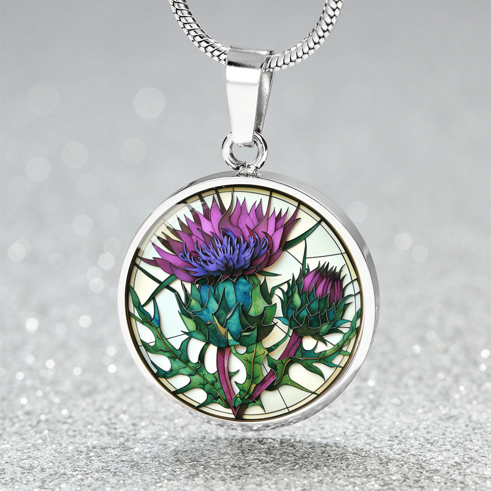 Scottish Thistle Pendant | Faux Paper Scottish Thistle Art