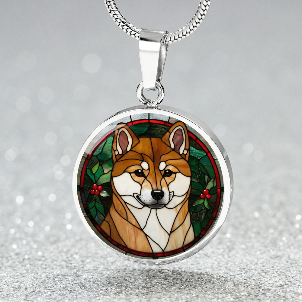 Stained Glass Shibu Inu Pendant | Animal Lover Gift | Shibu Inu Mom | Jewelry For Pet Loss