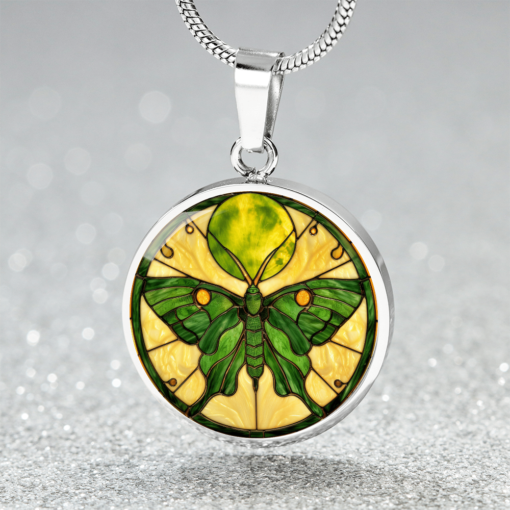 Luna Moth Vintage Necklace | Intuition Jewelry | Whimsical Goth Jewelry  | Bug Jewelry