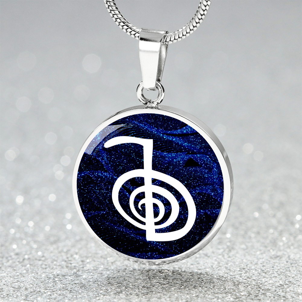 Reiki Symbol Pendant Blue / Reiki Cho Ku Rei Pendant