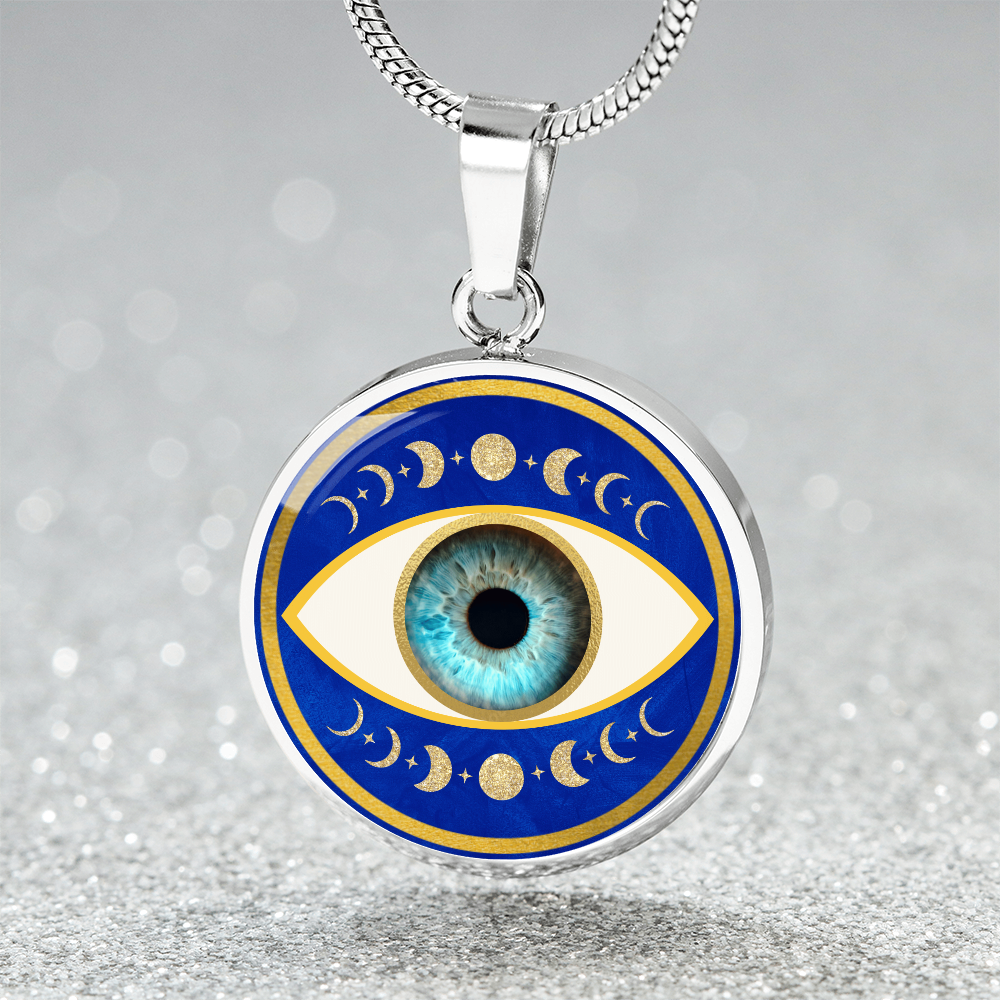 Evil Eye & Triple Moon Pendant