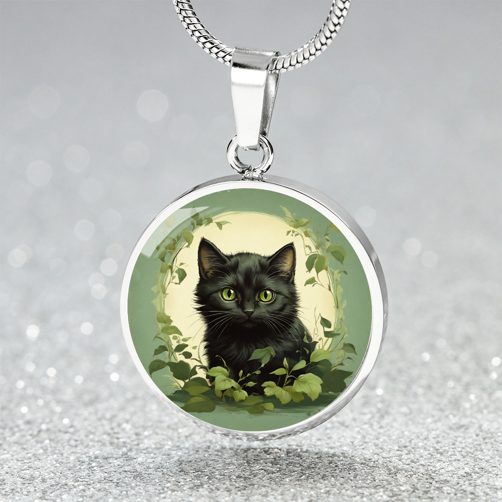 Vintage Cute Black Kitten pendant, cute kitten gift, cat lover pendant or keychain