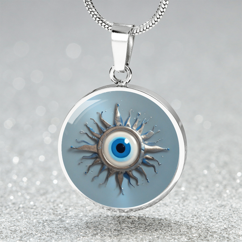 Turkish Evil Eye Charm Pendant | Protection Jewelry | Good Luck Charm Eye Necklace | Evil Eye Pendant Chain |